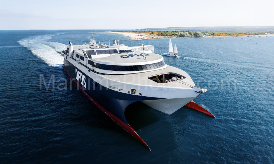 HSC Levante Jet at Sandbanks, Poole, UK