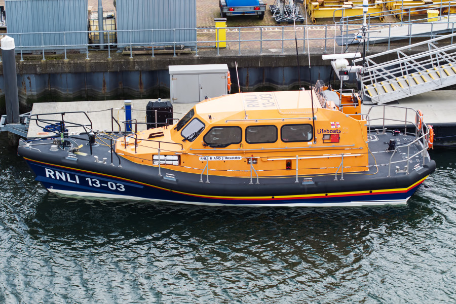 Shannon Class 13-03 "RNLB R and J Welburn" at Poole, United Kingdom