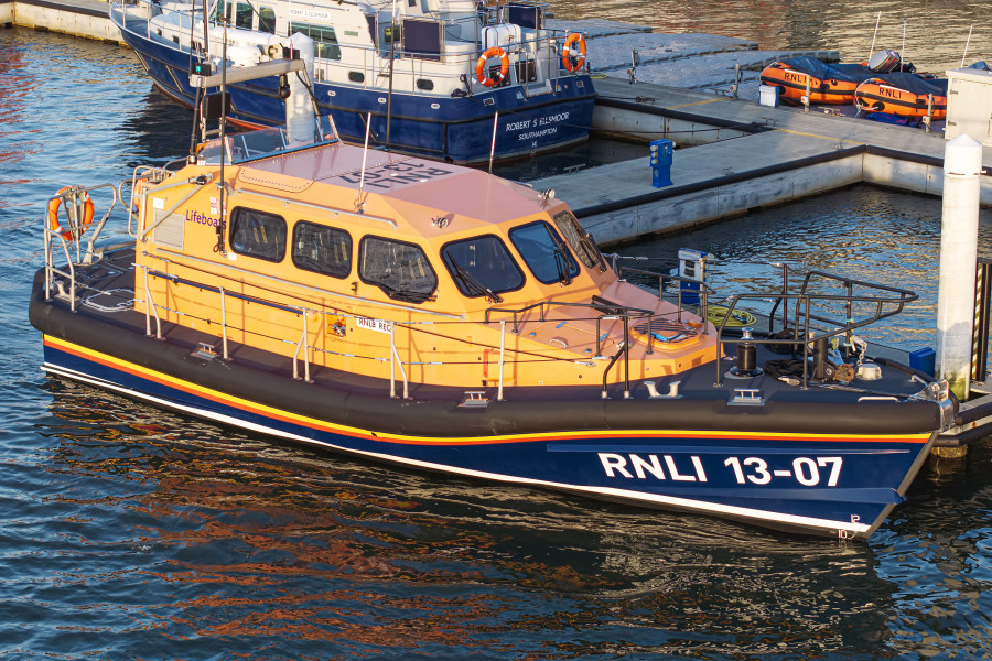 Shannon Class 13-07 "RNLB REG" at Poole, United Kingdom