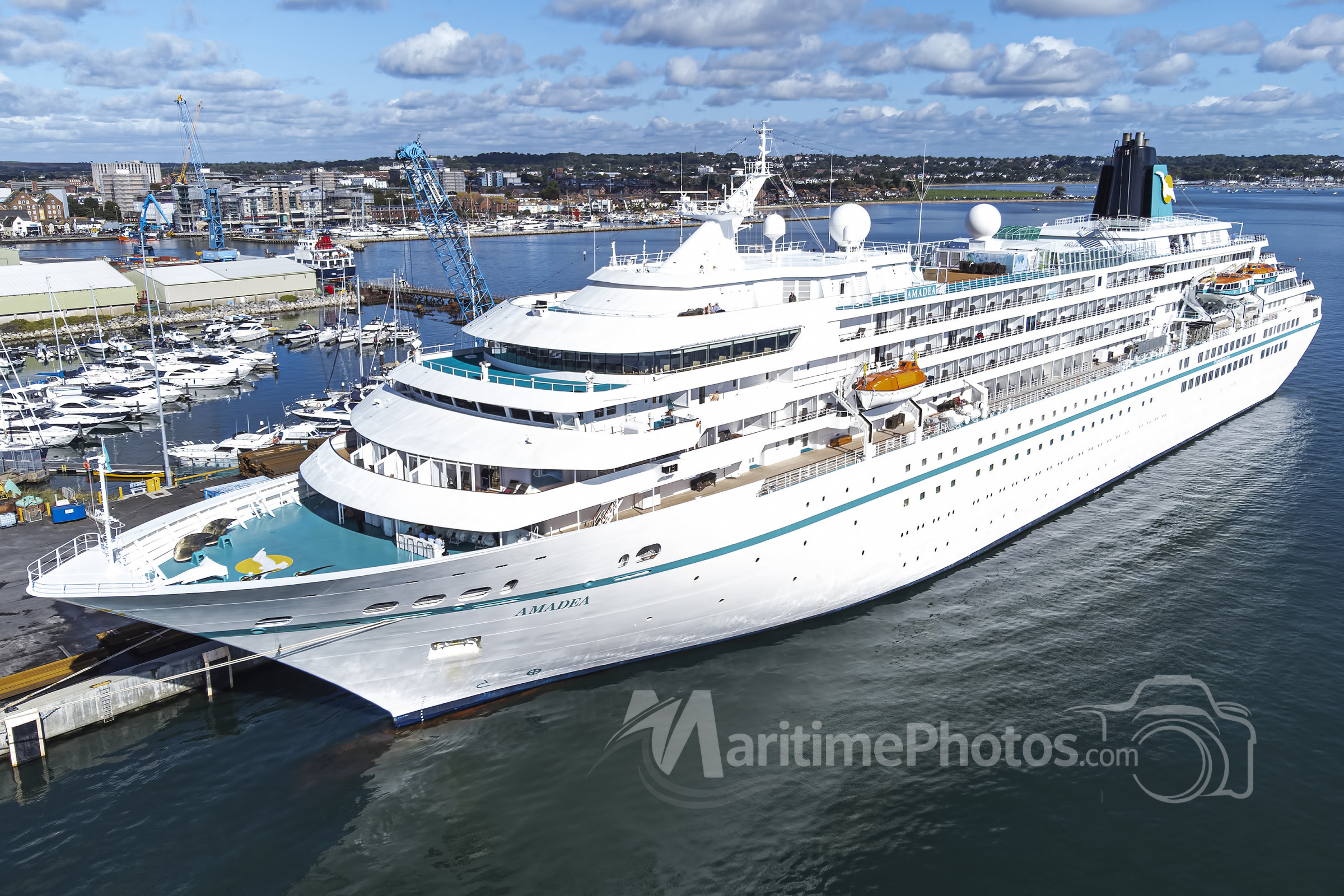 Amadea Cruise Ship IMO 8913162 at Poole, UK