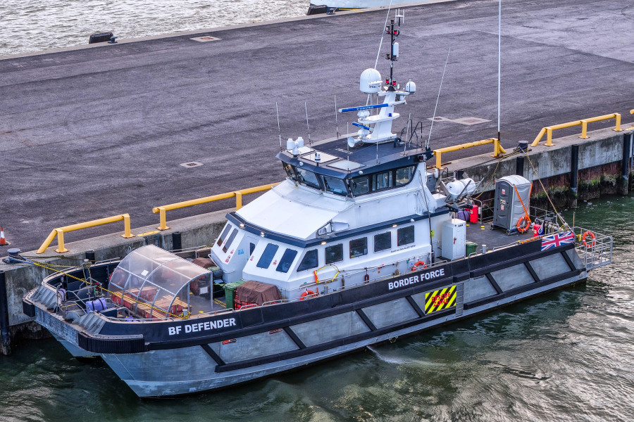 BF Defender IMO 8354603 at Poole, United Kingdom