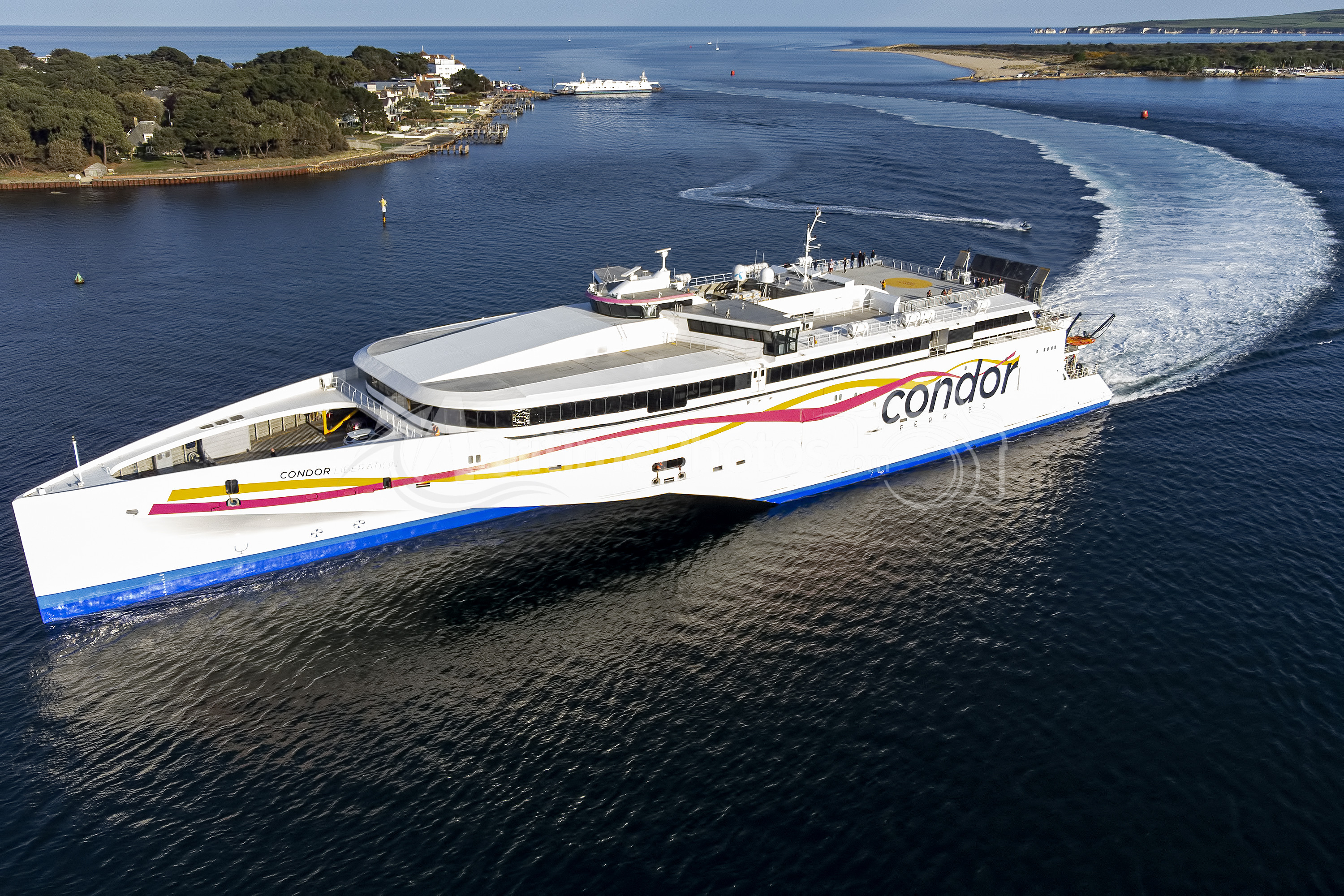 HSC Condor Liberation Fast Trimaran IMO 210753000 at Poole, UK